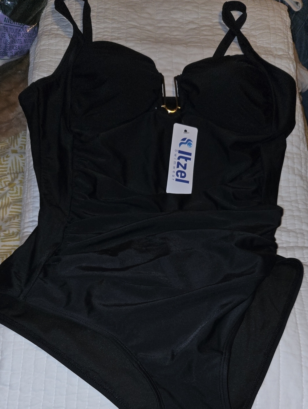 Itzel Black One-Piece Swimsuit with Supportive Cups